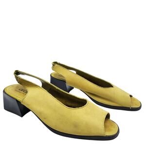 Arche Yellow Green Suede Slingback Sandals Women's Sz 39 US 8/8.5 Made in France